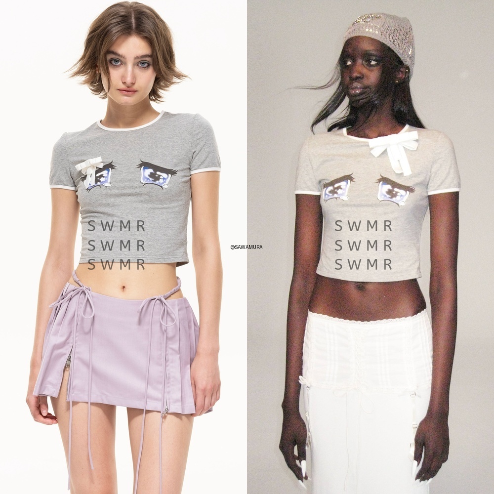 Gray No Cry Eyes Printed T-Shirt（Brooch Not Included）