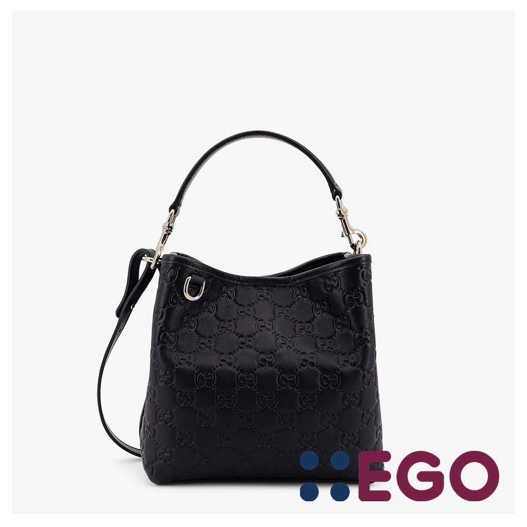 ショルダーバッグ・ポシェット GG EMBLEM LEATHER BUCKET BAG