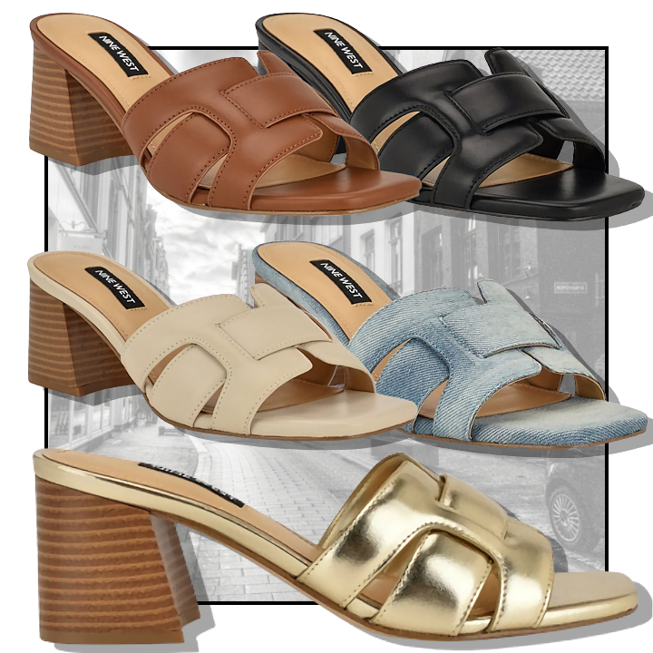 NINE WEST ★【ブロックヒール サンダル】Gelare スリップオン