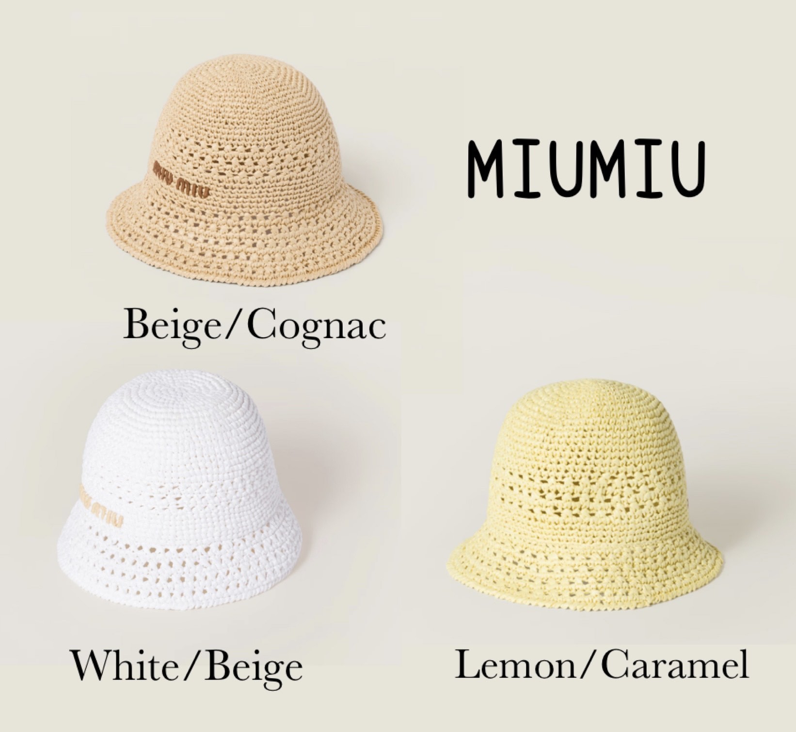 MiuMiu ウーブンファブリック ハット バケット バケハ