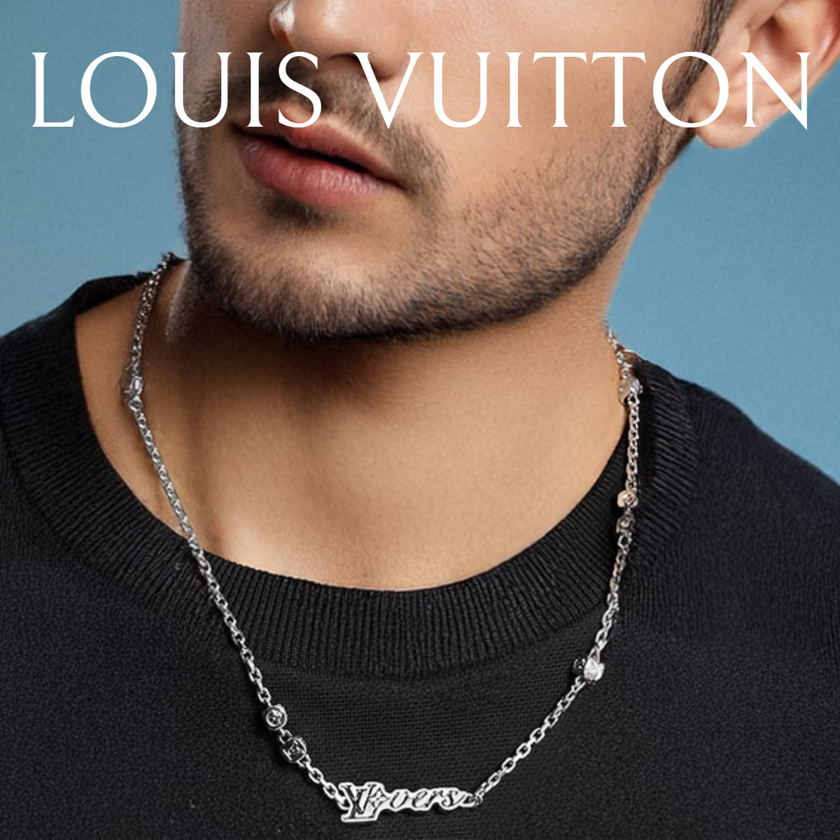 メンズ新作*LV*ネックレス LV バーズ ダイス シルバー M02565