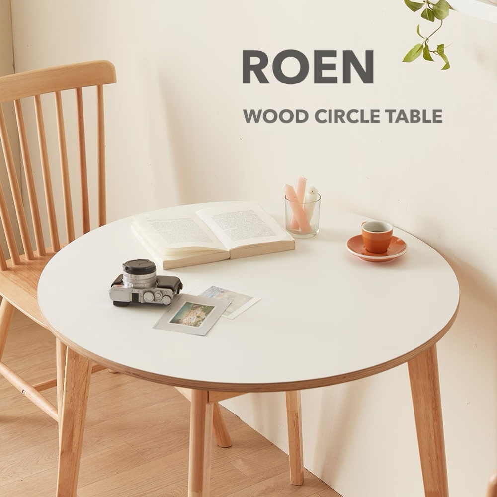 [FURNICO] ROEN ウッド サークル テーブル 800
