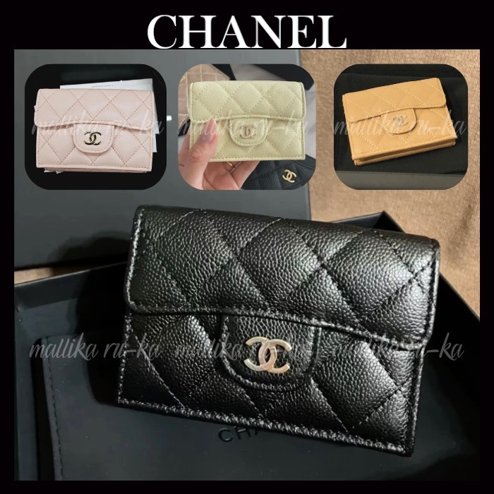 人気♡コンパクトで上品【CHANEL】マトラッセ 三つ折り財布