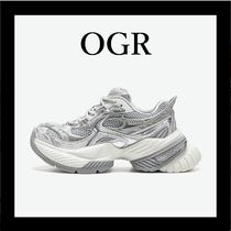 人気◆OGR*Rattle Snake ADファッション 厚底スニーカー 男女OK 国内で当店のみ OGR - Rattlesnake Series Silver Running Dad
