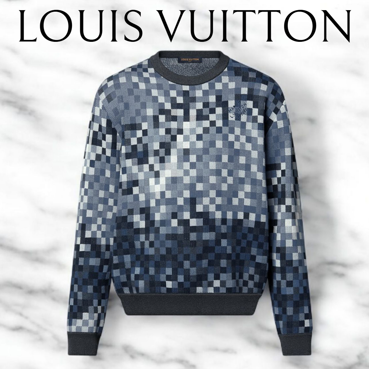 メンズ新作*LV*LV Vers ブルーダミエモノグラム プルオーバー