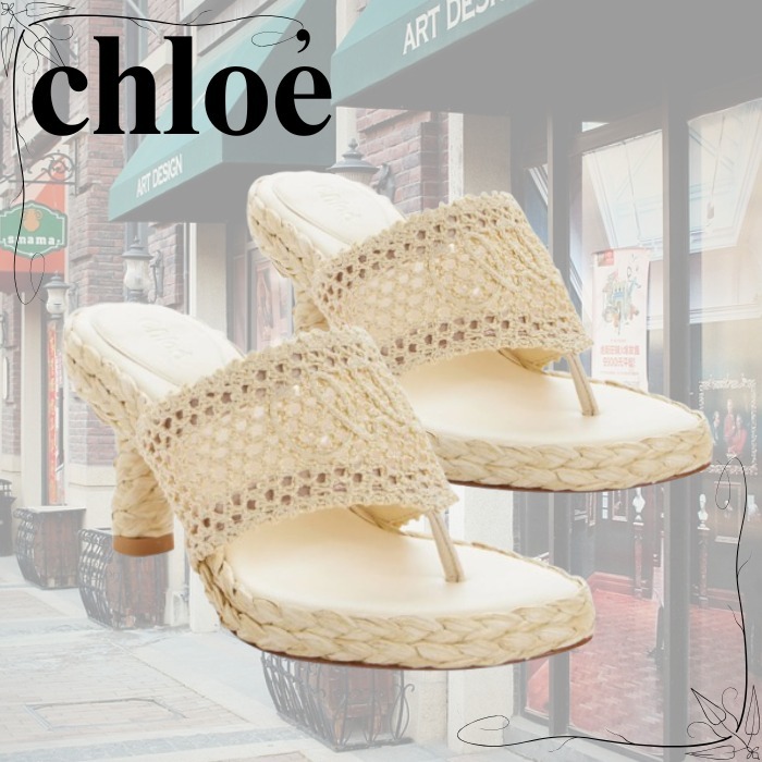 夏らしい ♪【Chloe】 ロゴ クロシェサンダル