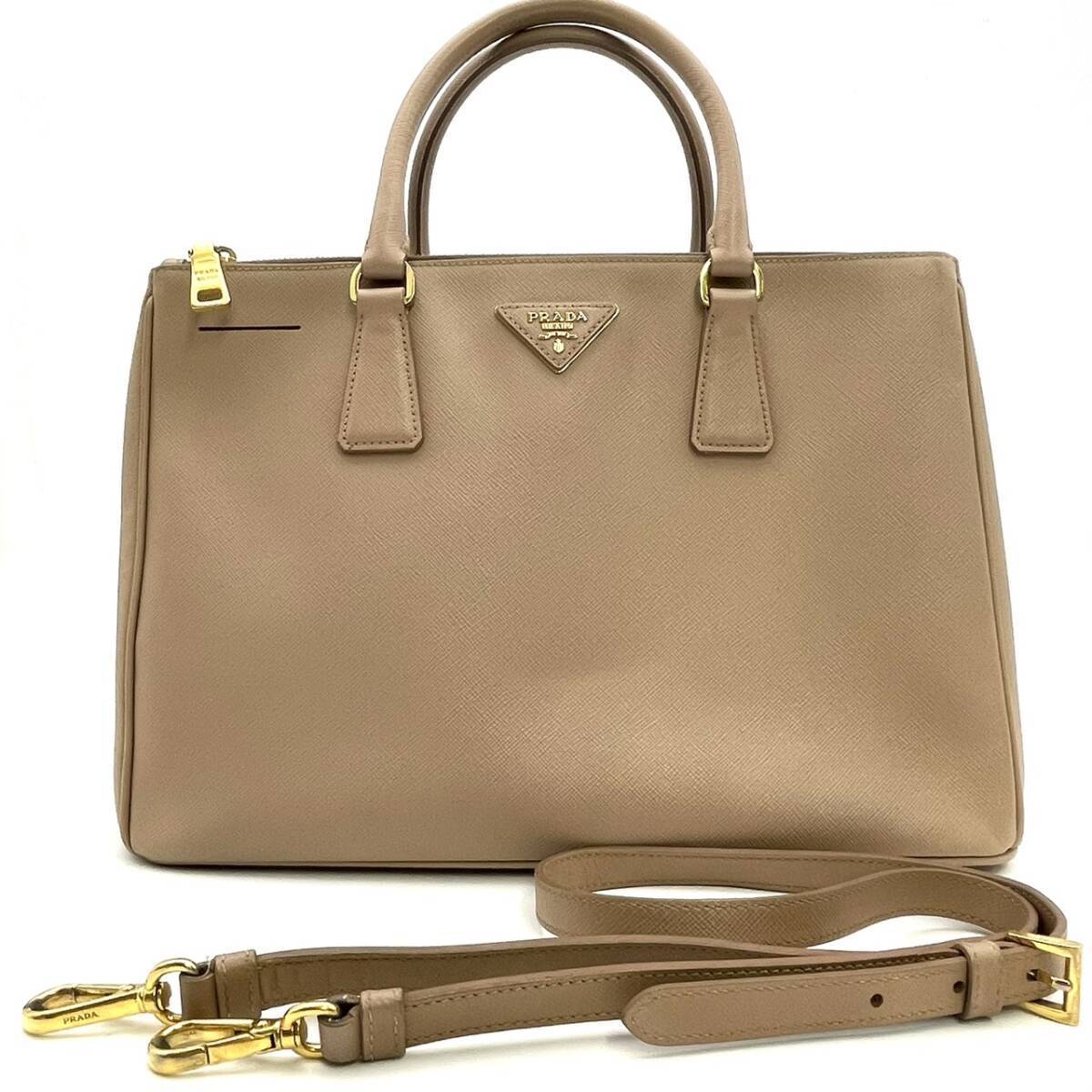プラダ PRADA ハンドバッグ サフィアーノ レザー ベージュ 2way