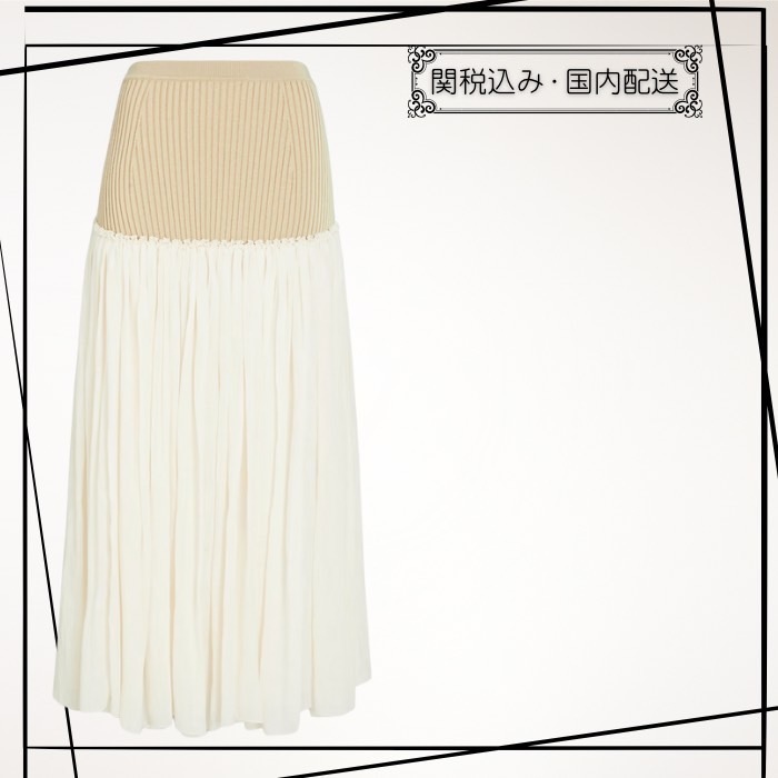 ★Chloe★ リネン&シルク混 マキシスカート リブ編みニット*