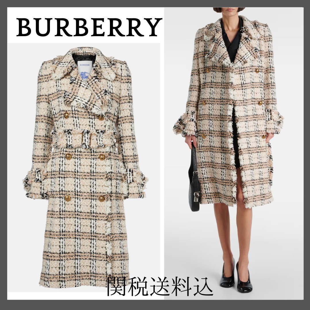 Burberry バーバリーチェックブークレコート 関税送料込
