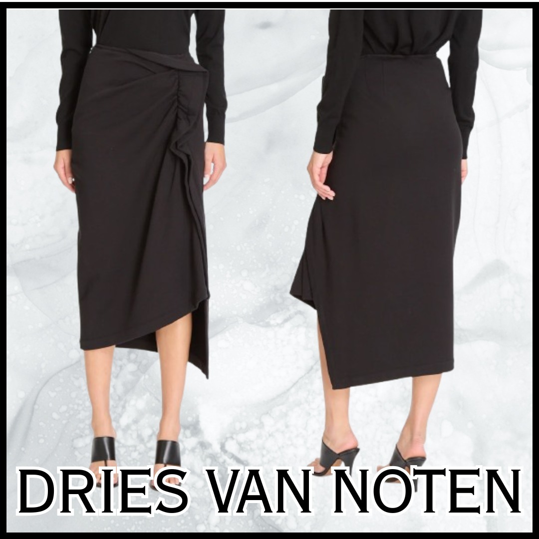 Dries Van Noten★ハナムスカート コットン アシンメトリー 無地