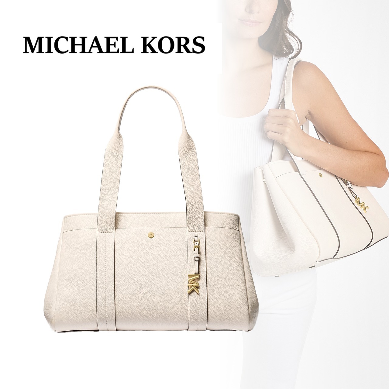 【MICHAEL KORS】ROMEE ぺブル レザー トート ラージ