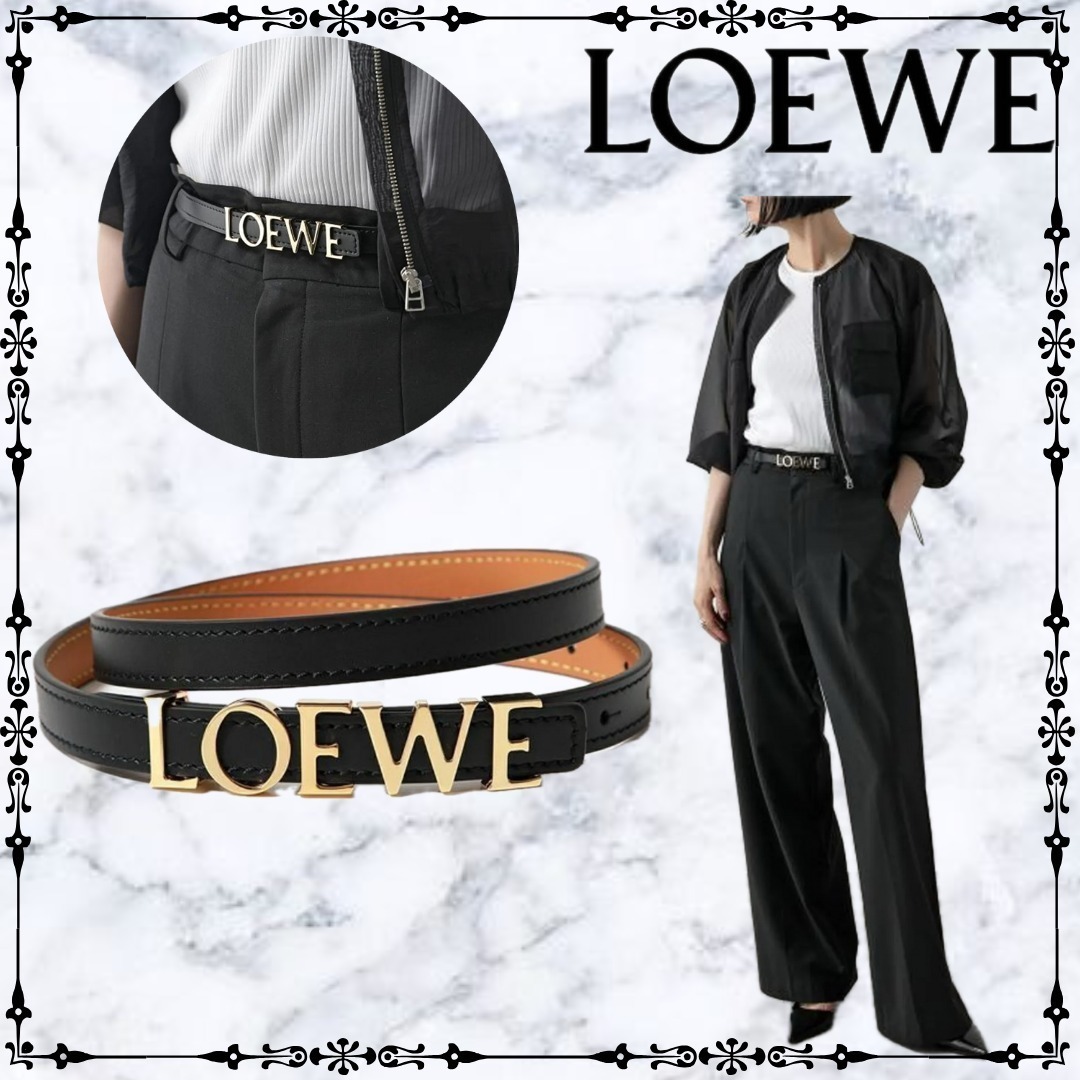 LOEWE ロエベ ナローベルト レザー レタリングロゴ E619Z16X16