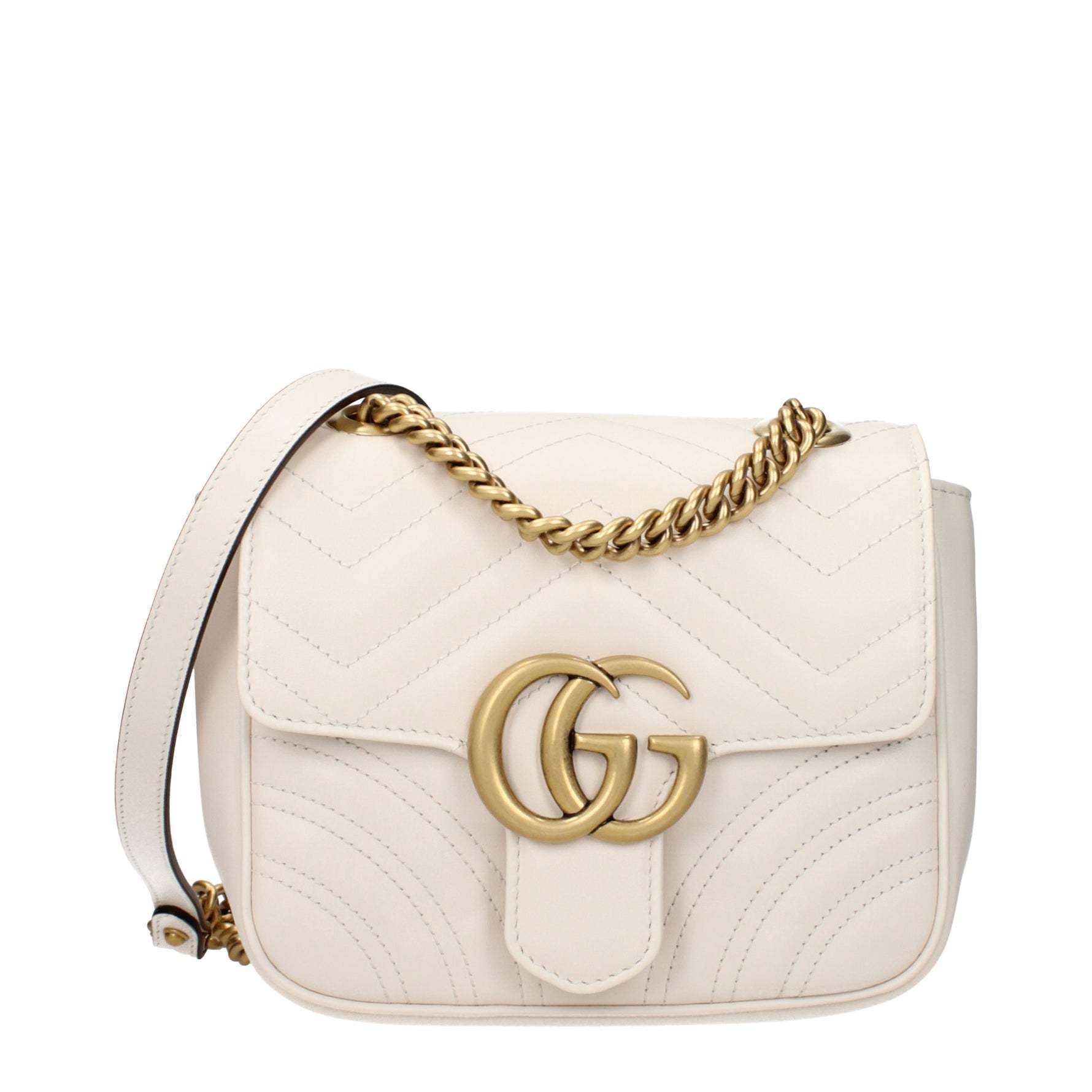 ショルダーバッグ・ポシェット GUCCI   Crossbody Bags Women Leather White/Ivory