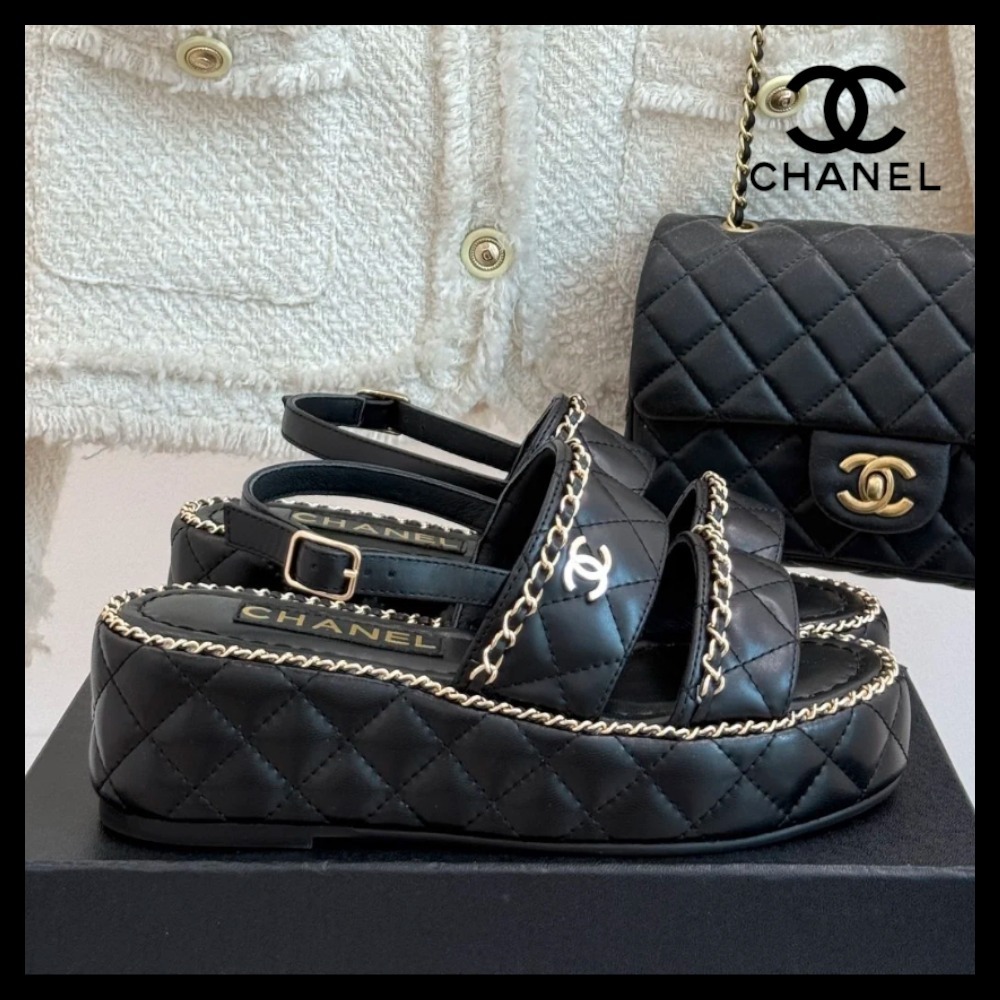 【おしゃれ♪】CHANEL サンダル ココマーク キルティング