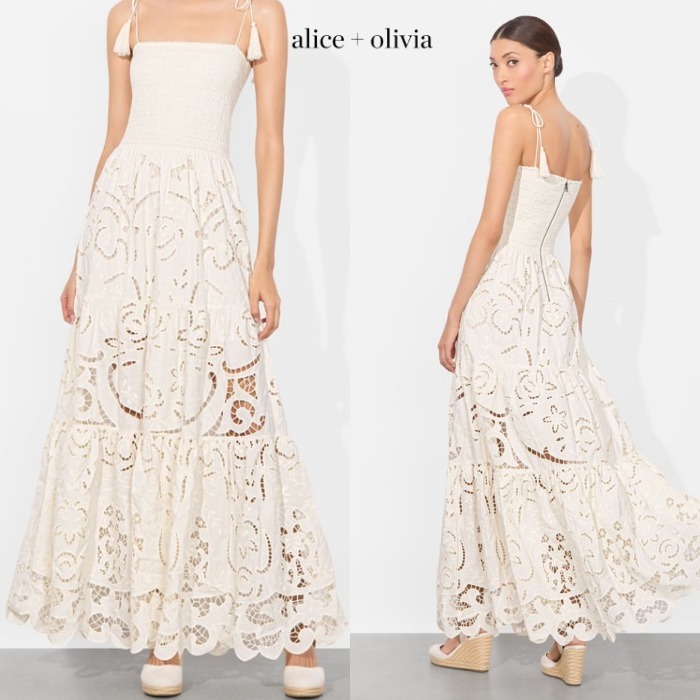 （US発）Alice+Olivia マーナ ティアード マキシドレス