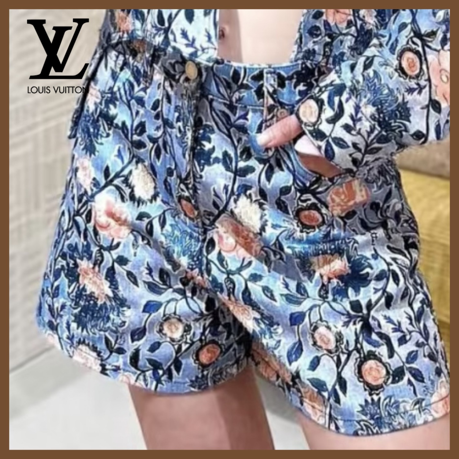 【花柄のプリントがキュート☆】Louis Vuitton デニムパンツ