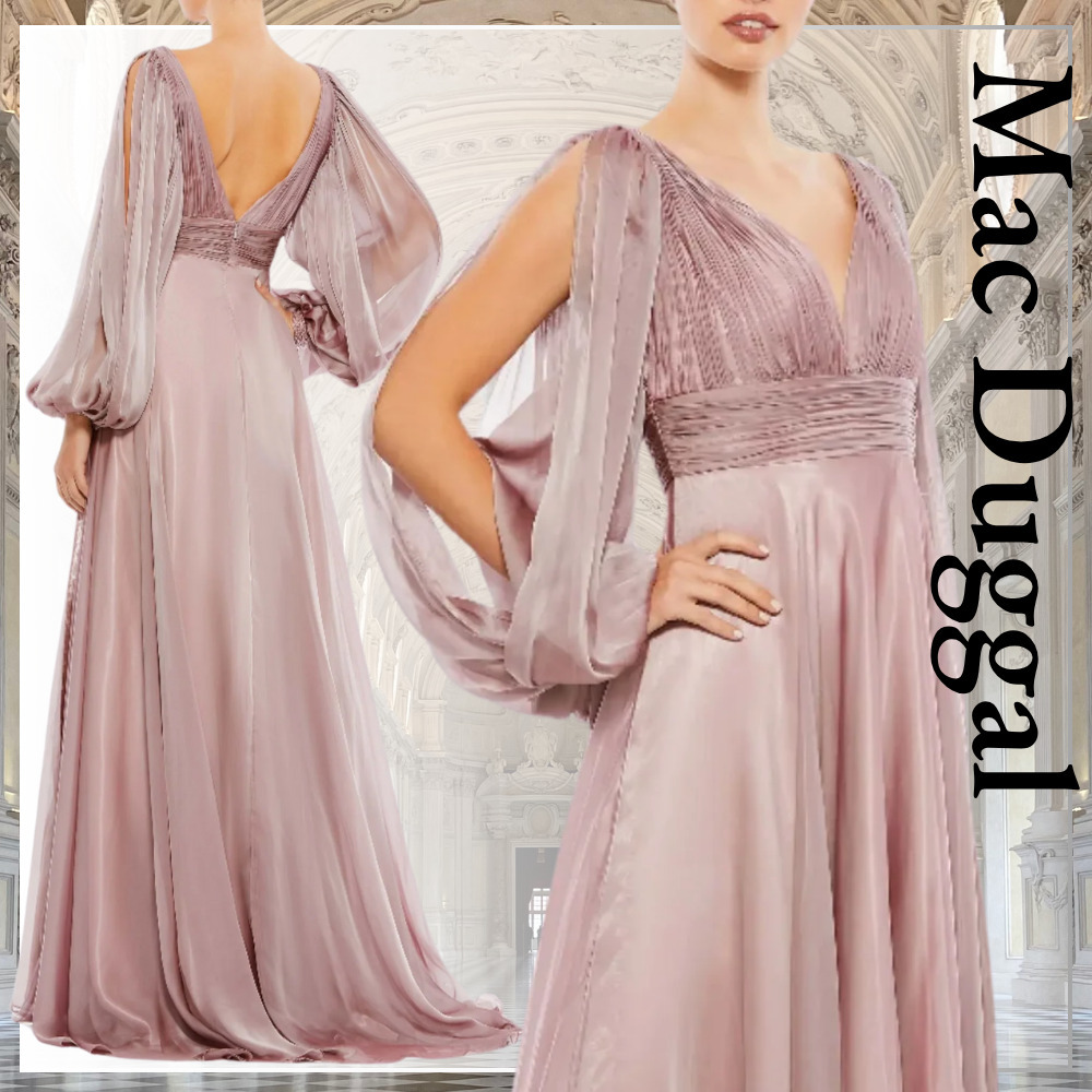 美しく魅せるオープンスリーブ♪【Mac Duggal】シフォン ドレス