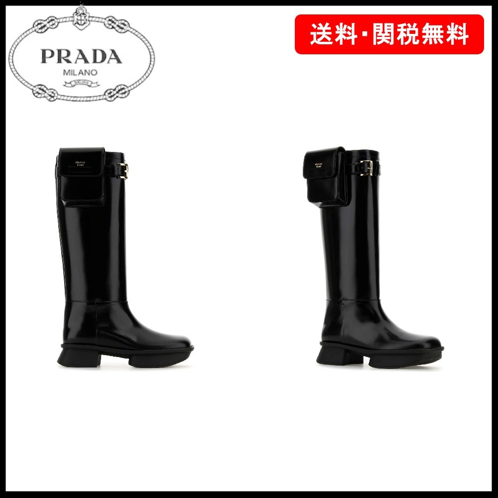【PRADA】ブロックヒール ポーチブーツ☆SALE中