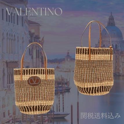 【VALENTINO】ラフィア クロシェバッグ ベージュ