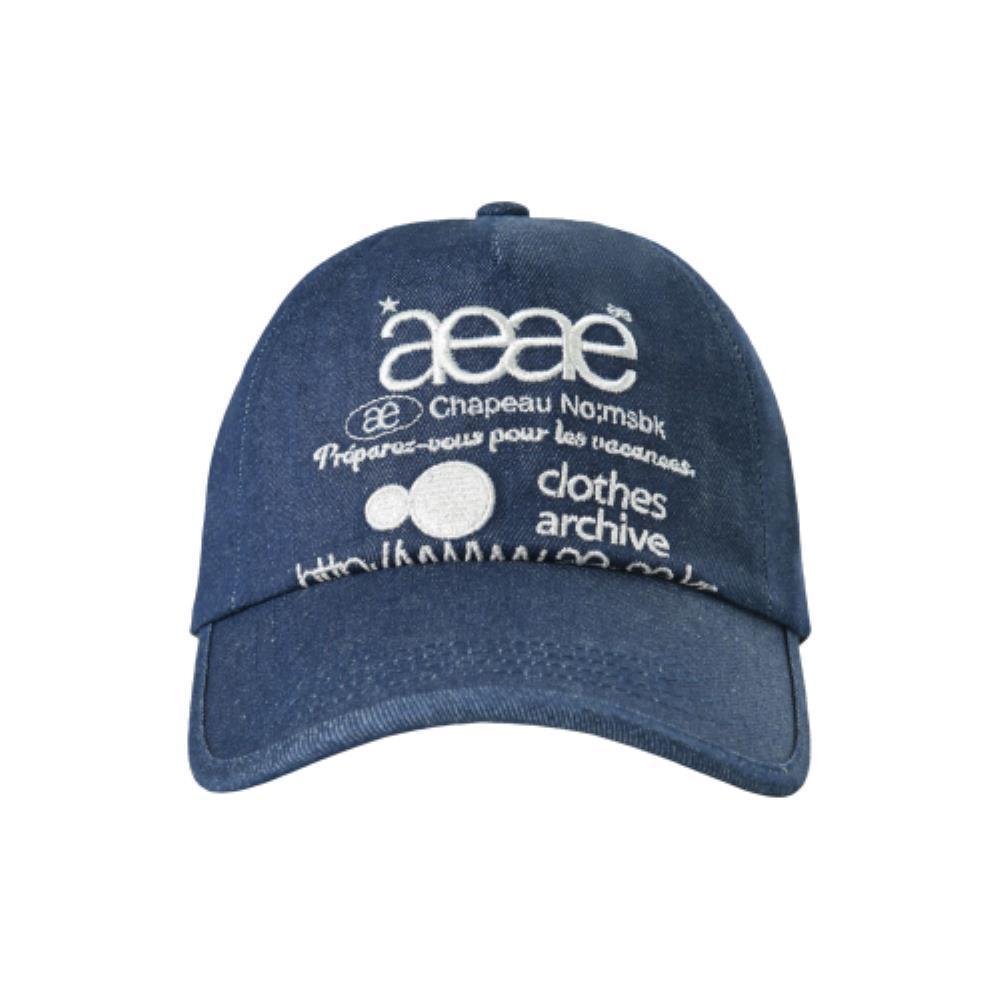 ★AEAE★ WEB LOGO DENIM 5 PANNEL CAP MID BLUE A233UAA04BL