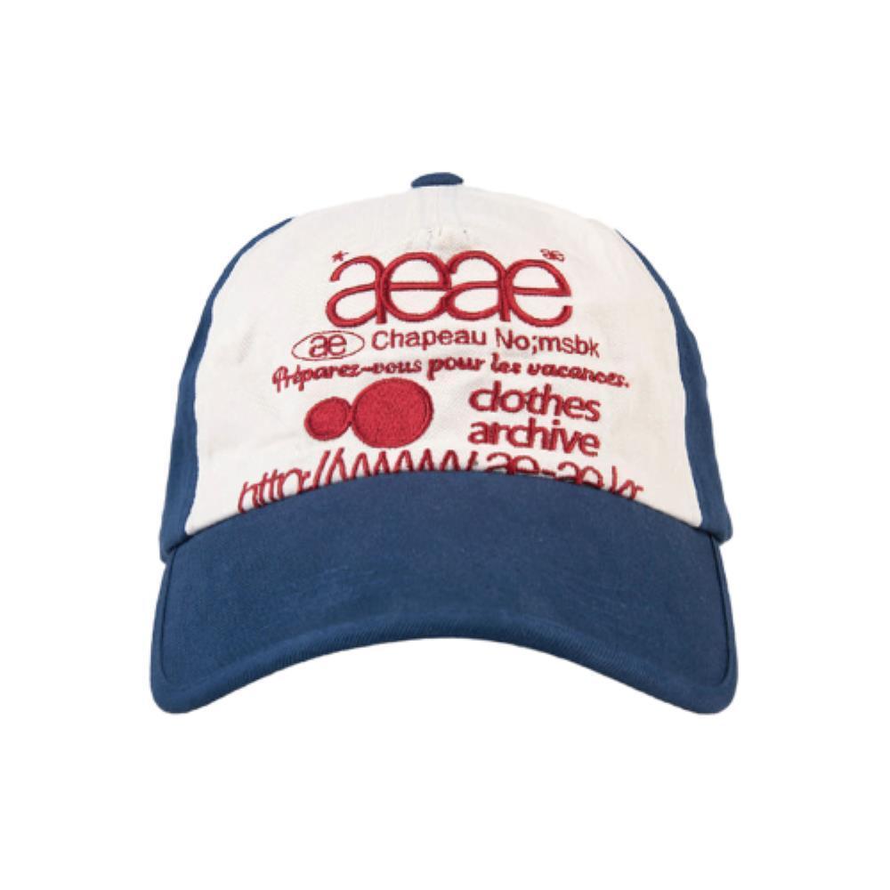 ★AEAE★ WEB LOGO 5PANNEL CAP BLUERED A223UAA05BA