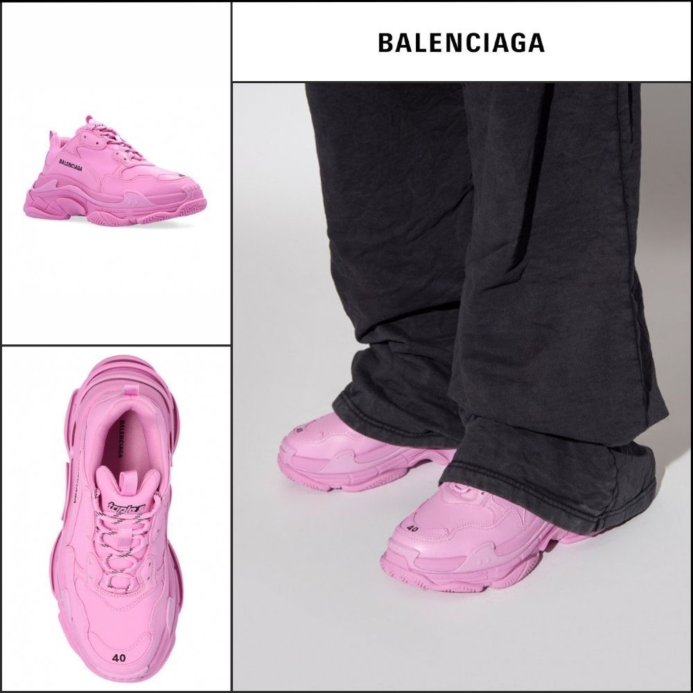 【BALENCIAGA】Women's Triple S Low-Top Sneakers Pink