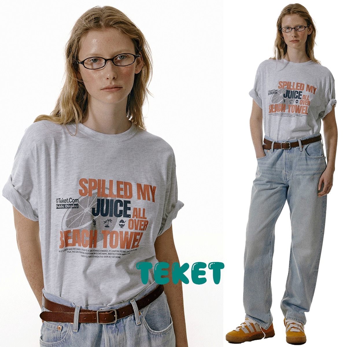 [teket] / ☆ 25SS Be Careful Tee / Melange Gray