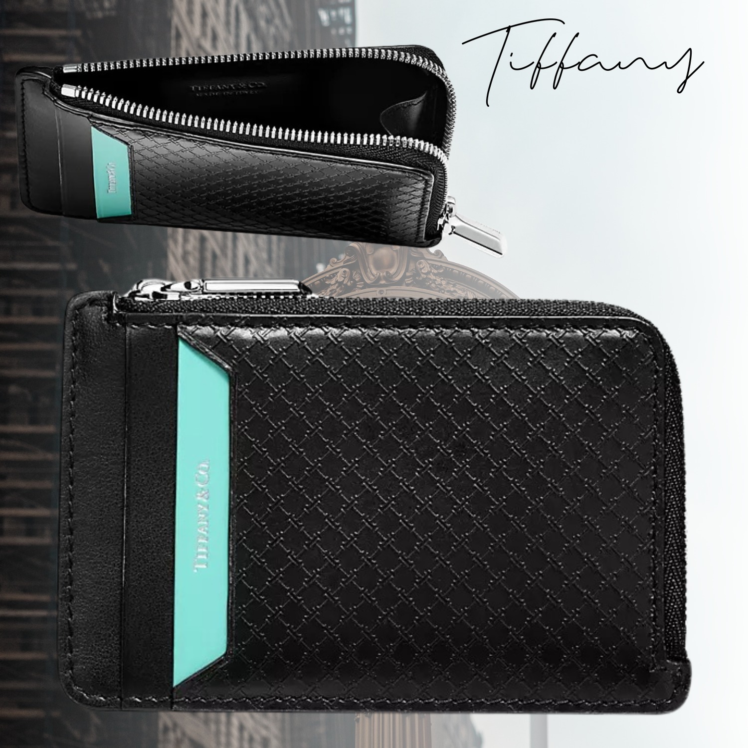 TIFFANY ティファニー T Square スクエア ジップカードホルダー