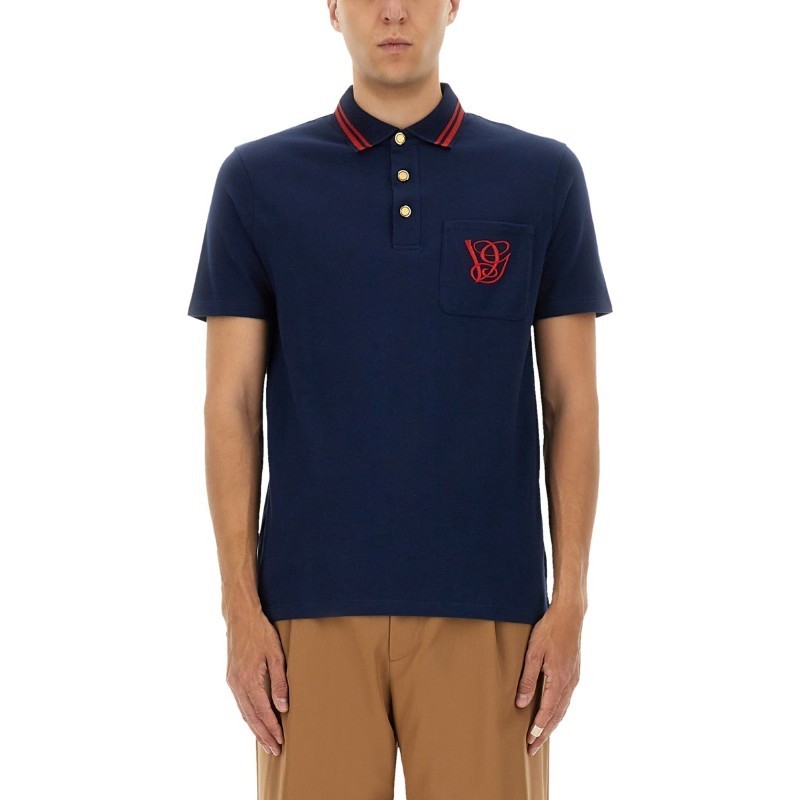 Tシャツ・カットソー VALENTINO POLO SHIRT WITH VG EMBROIDERY (7V3MH04AB18 D51)