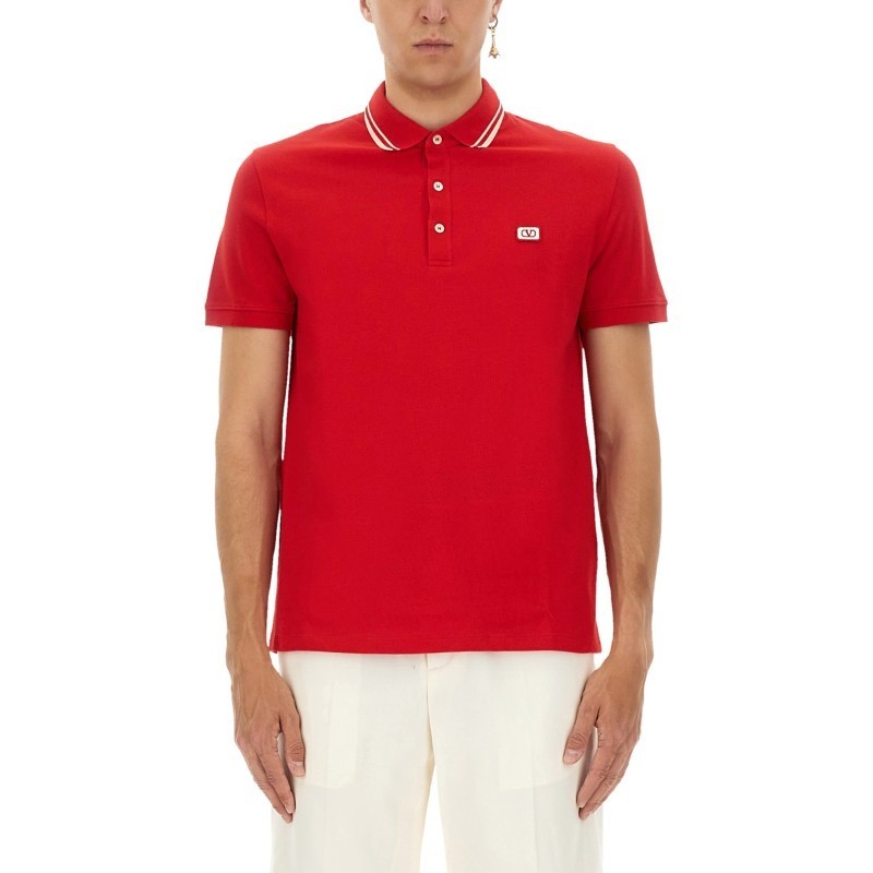Tシャツ・カットソー VALENTINO POLO SHIRT WITH SIGNATURE VLOGO (7V3MH01KAQK 157)