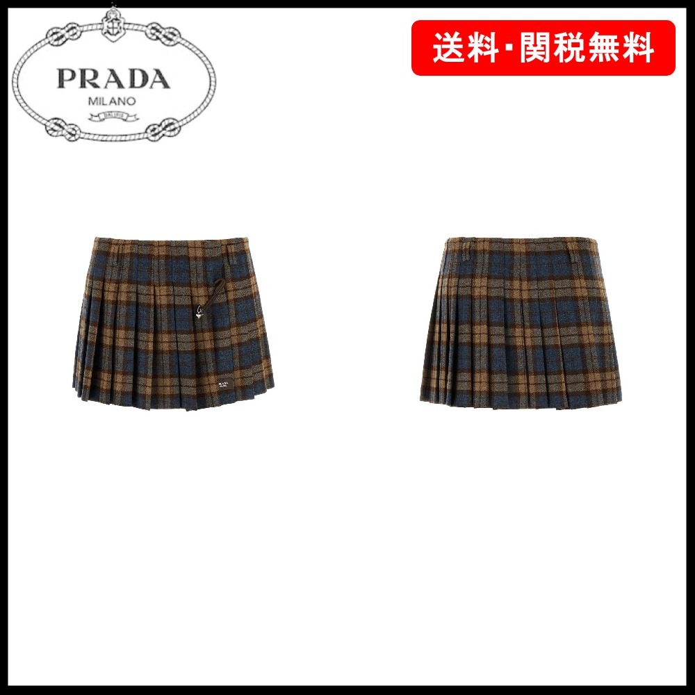 【PRADA】チェック柄ミニスカート☆SALE中