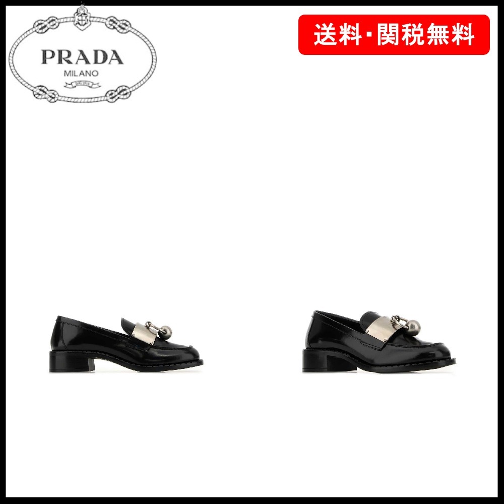 【PRADA】ロゴ入りスリッポンローファー☆SALE中