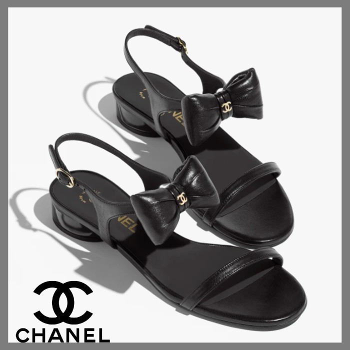 25P★【CHANEL】 サンダル リボンストラップ