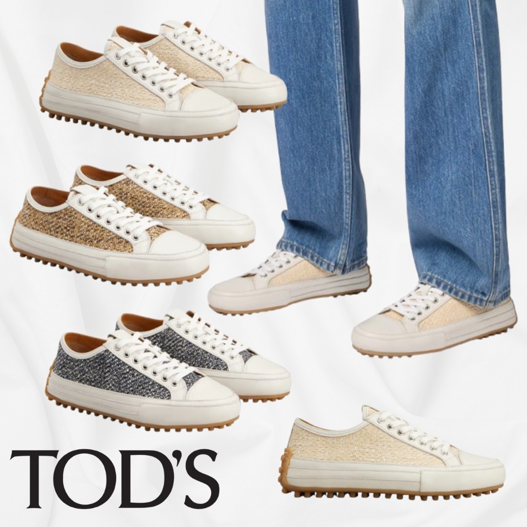 【TOD'S】ファブリック レザー スニーカー