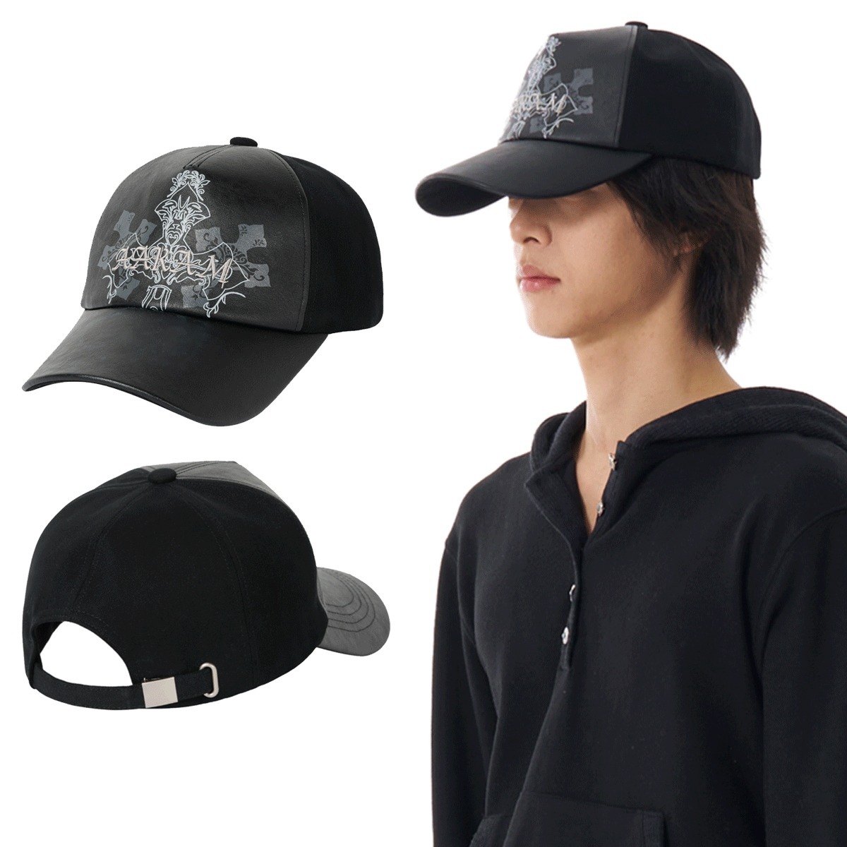 キャップ AAKAM Leather Mixed CROS2 Ball Cap 5SH055