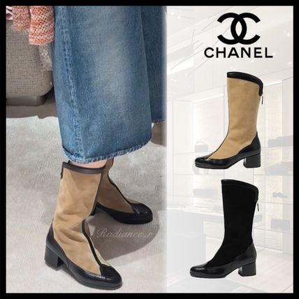2023/24FW◇送料込【CHANEL】ハイブーツしわ加工&パテントカーフ