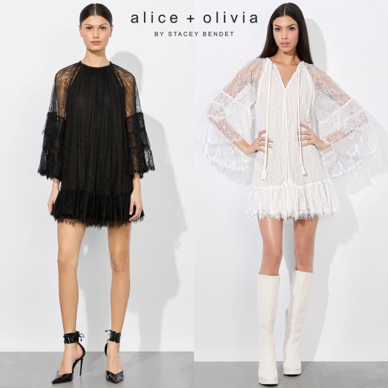 （US発）Alice+Olivia DELIA フリルチュニックドレス