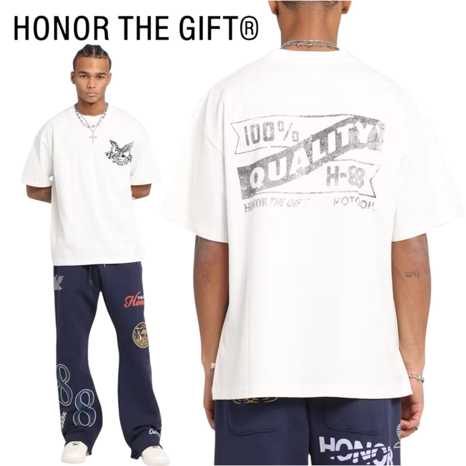 HONOR THE GIFT オナーザギフト Vintage Oil T-Shirt Tシャツ 白