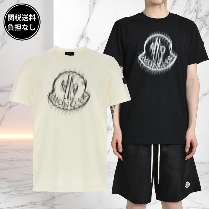 MONCLER ロゴプリント コットン 半袖 Tシャツ 2色 関税送料込