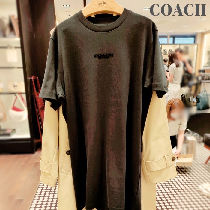 COACH ワンピース Tシャツドレス 半袖 ロゴ コットン100％