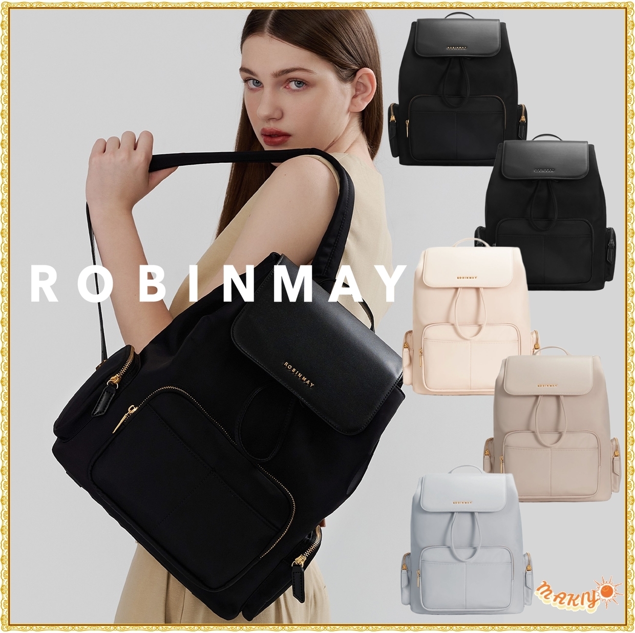 送料込★ROBINMAY★路伊後背包★A4可 大容量 リュックバッグ