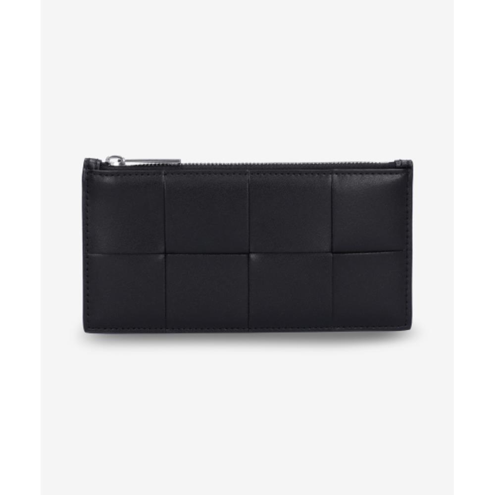 ★BLACKUP★ Cassette 7 Slot Zip Up Card Holder Black 749460V