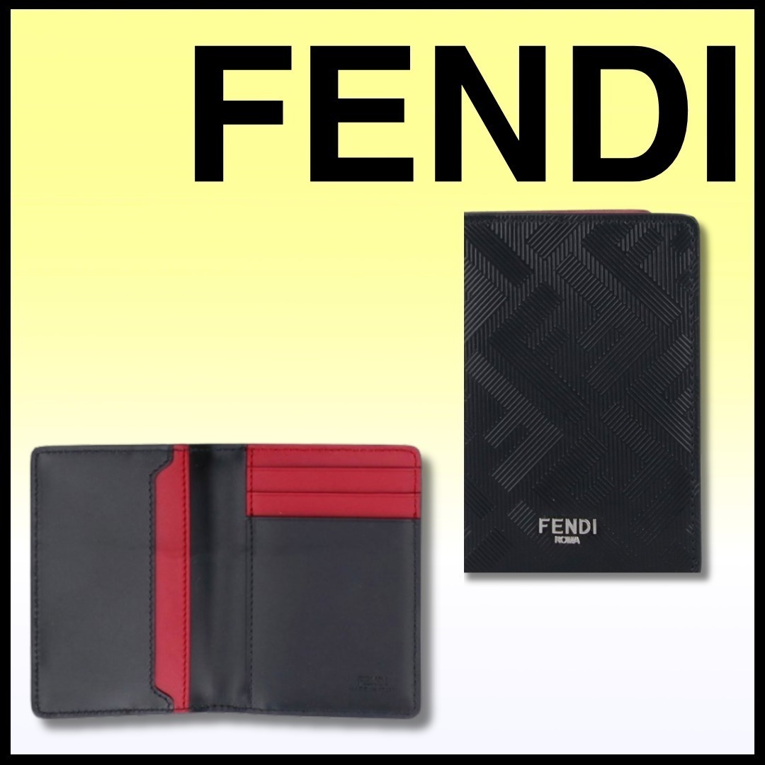 VIP【FENDI】フェンディ シャドウカードホルダー ブラックレザー