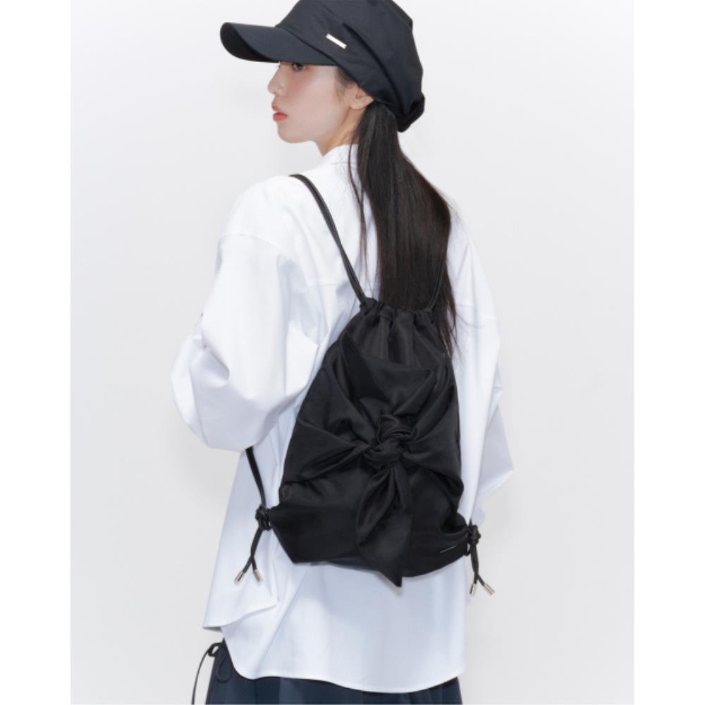 ★BLACKUP★ Tieup drawstring bag BLACK MSK251BG02BK