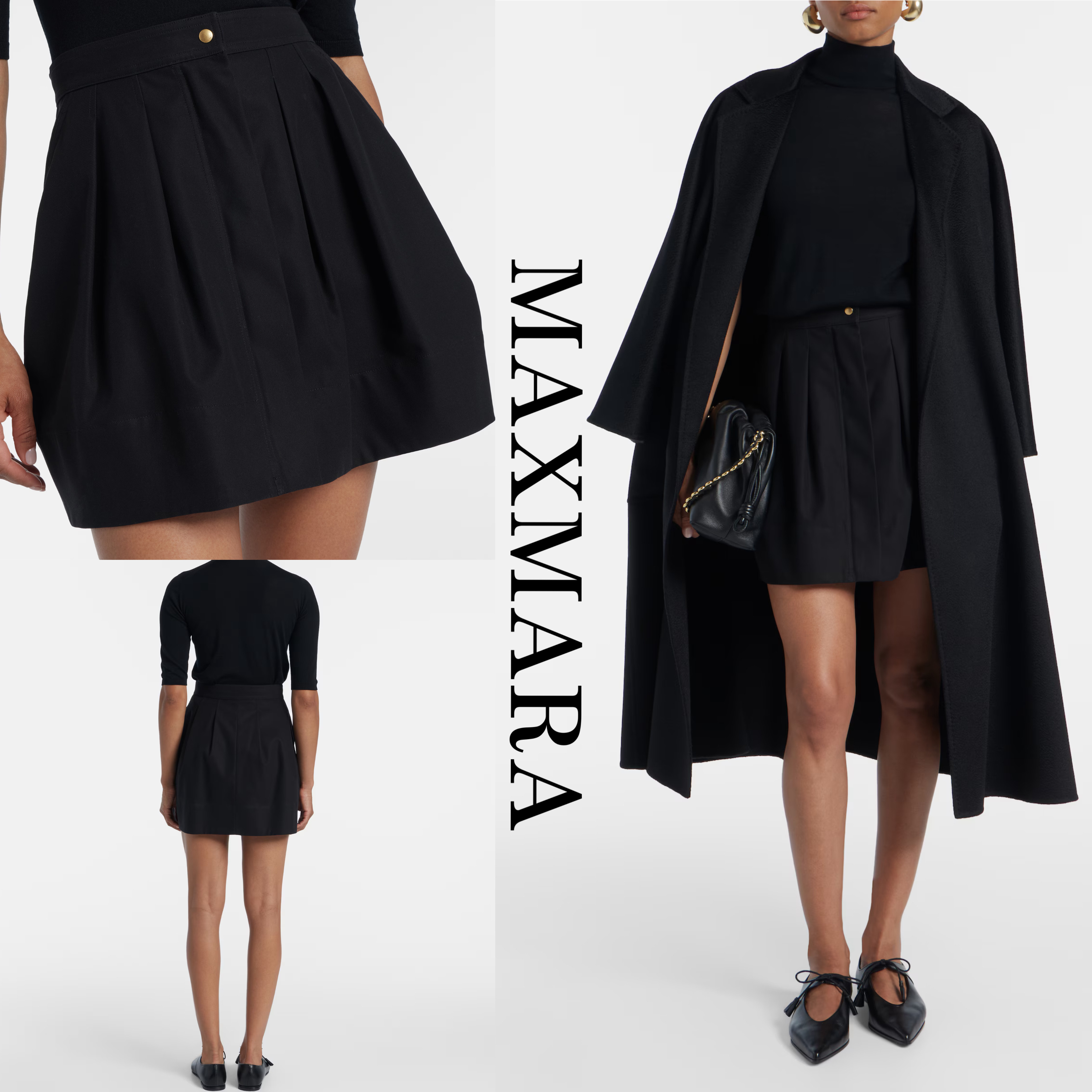 新作*Maxmara* コットンツイルミニスカート バルーンシルエット
