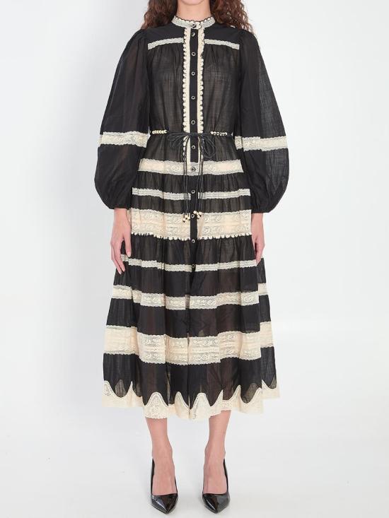 ワンピース ZIMMERMANN Women Mid Skirts 5089709 3227DSS251 BLCR Black
