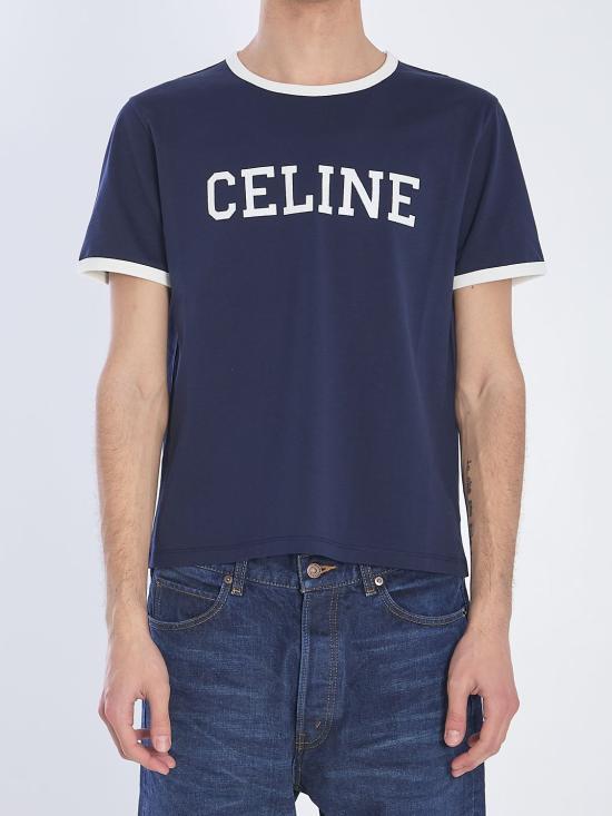 Tシャツ・カットソー CELINE Men T Shirts RX02R507Z FYW4 BLUE