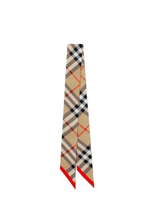 【送料&関税込】Burberry Thin Check Silk Scarf - Unisex