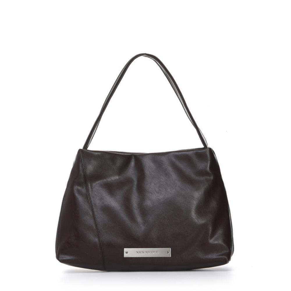 ★NlCK&NLCOLE★ LOOSE BIG CRYSTAL SHOULDER BAG_BROWN