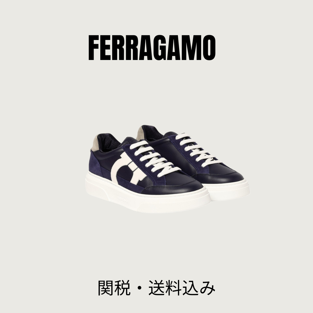 FERRAGAMO【メンズスニーカー☆ネイビー】関税送料込